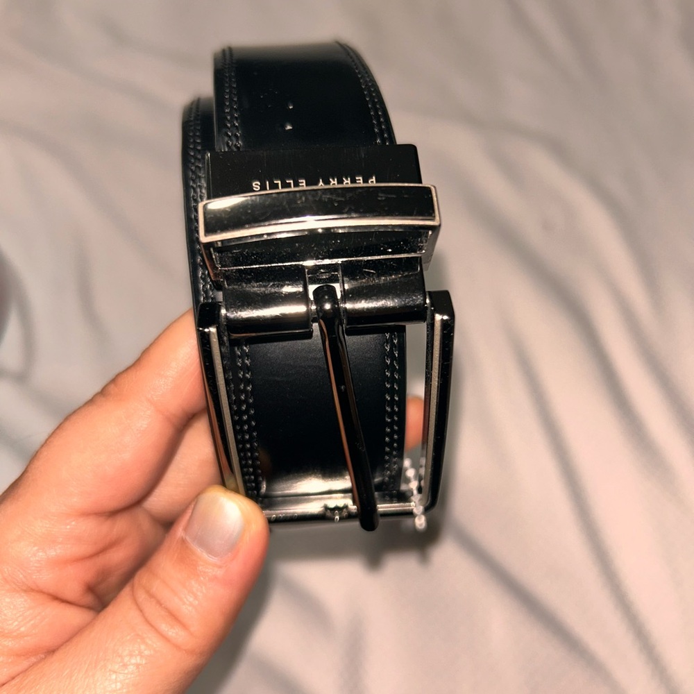Perry Ellis Brown Belt with Silver Buckle
